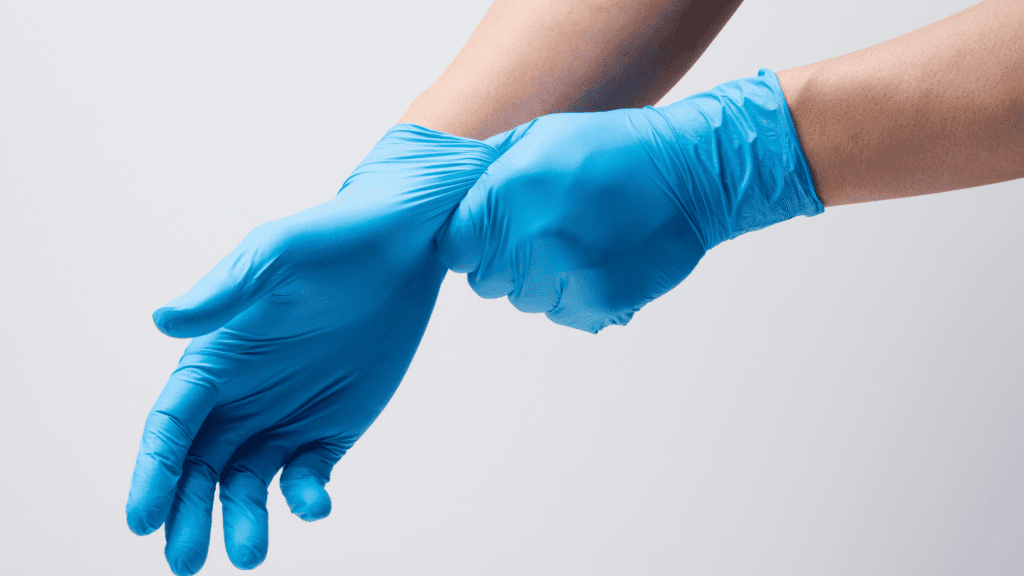 Premium medical nitrile disposable gloves promotion banner