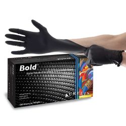 Aurelia Bold medical-grade powder-free black nitrile gloves package
