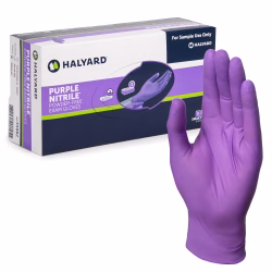 Halyard purple nitrile medical examination gloves available for bulk wholesale