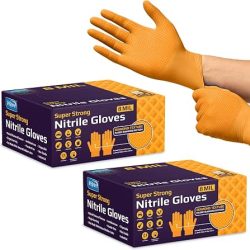Inspire Ultra 8 mil extra-heavy-duty orange nitrile gloves box