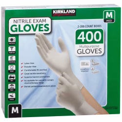 Kirkland Signature powder-free nitrile examination gloves box